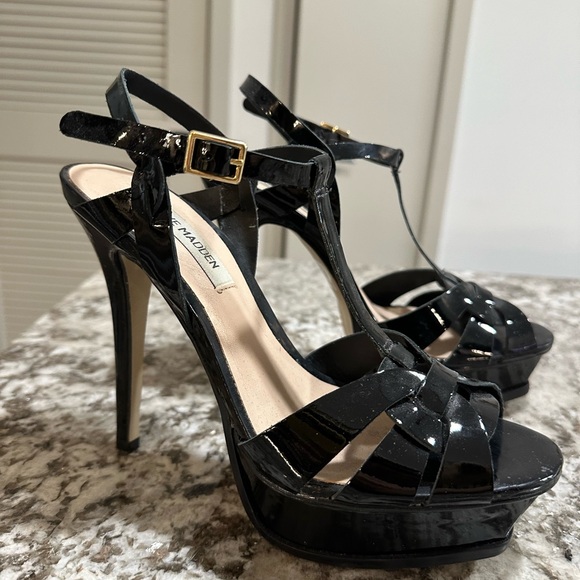 Size 7.5 KISMIT Steve Madden Tribute Inspired Heels Black - Picture 5 of 7